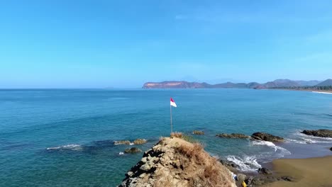 Poto-Batu-beach-west-Sumbawa,-Indonesia,-Drone-aerial-view