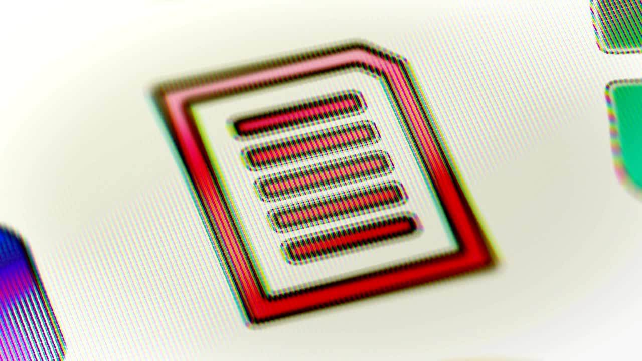 icono de texto en la pantalla. bucle.