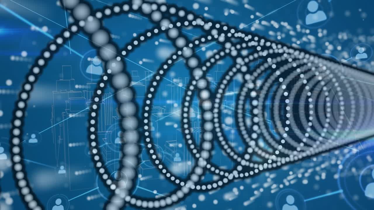 Animation of network of connections over spots