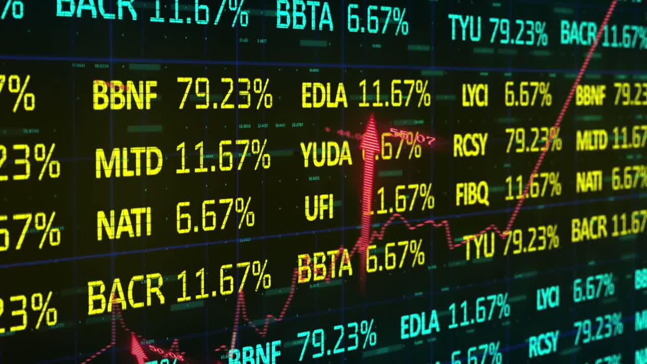 Animazione dell'elaborazione dati su sfondo nero