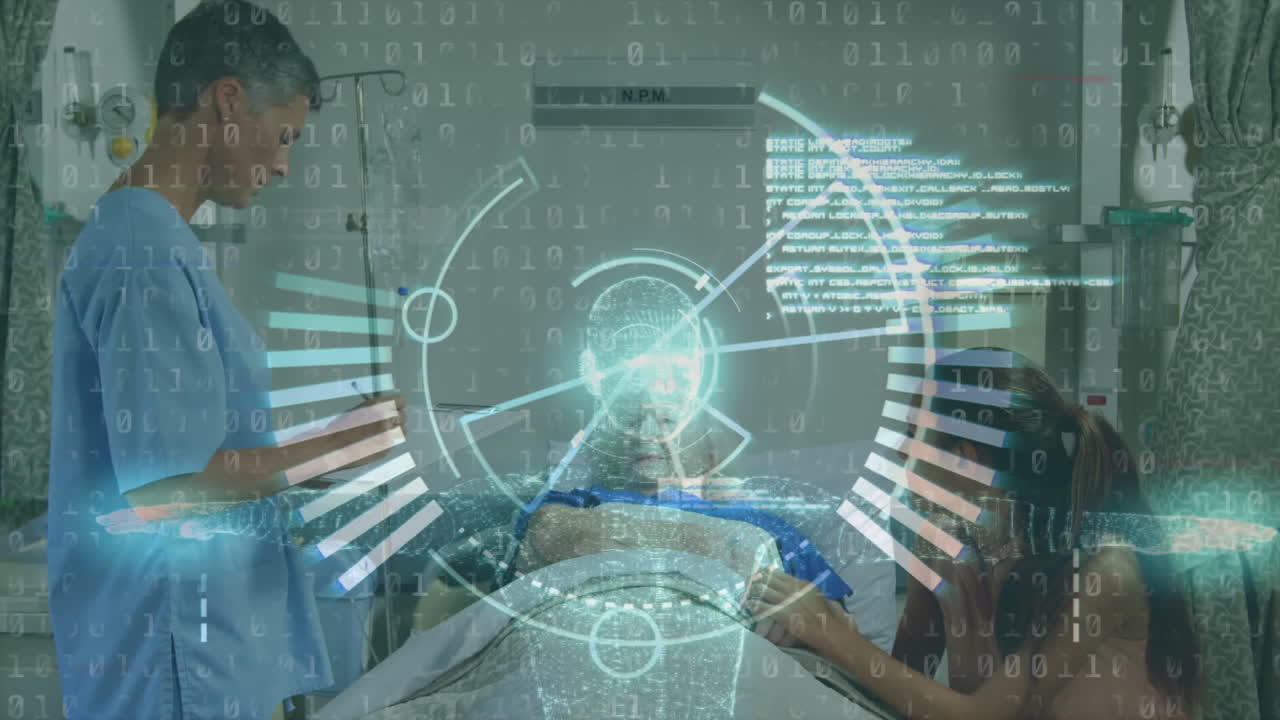 análisis de alcance y procesamiento de datos médicos contra pacientes mayores que se encuentran en una cama de hospital