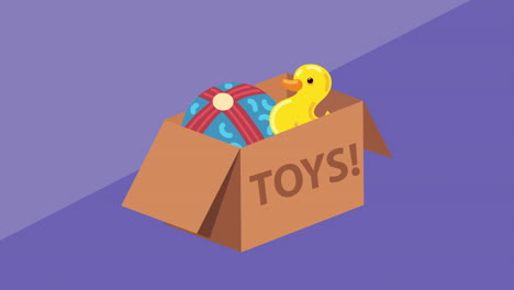 kids toys in box entertainment animation