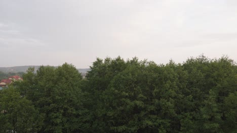 gray clouds moving over kolbudy village in pomeranian district