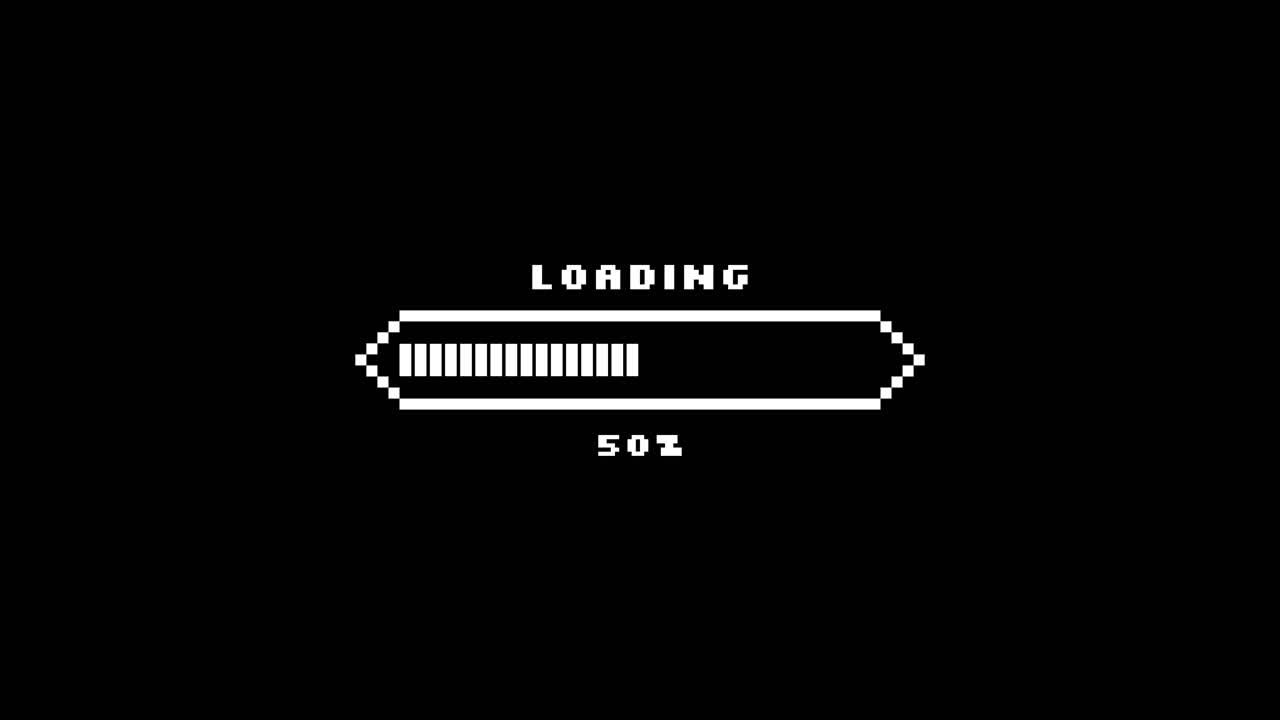 Pixelated Retro Loading Progress Bar Animation