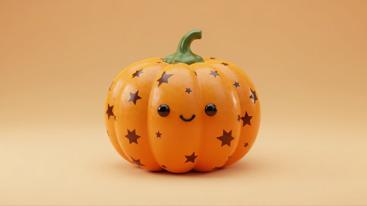 Charming Pumpkin Decorated with Stars: A Cute and Whimsical Autumn Accent Perfect for Celebrating Seasonal Festivals and Adding Joy to Your Home