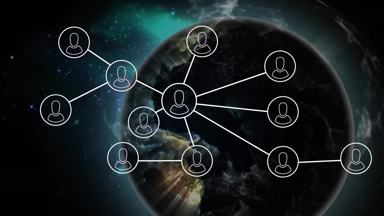 animación del globo y la red de conexiones