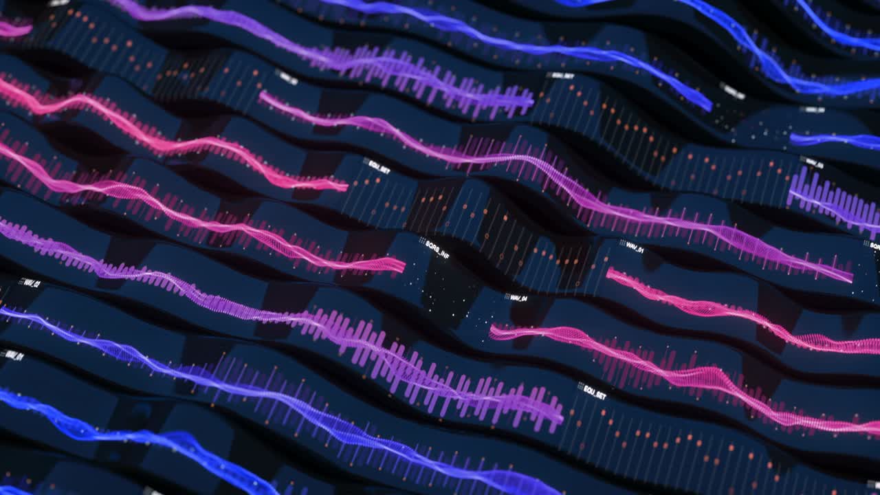 equalizador de sonido de neón renderización 3d sin costuras animación de bucle vj