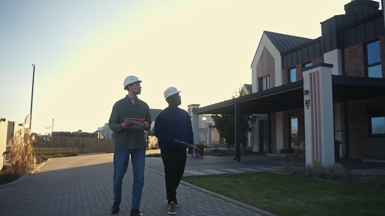 Construction Engineers Inspecting New Residential Development
