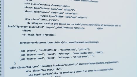 computer codes are projected on the screen while it is being typed or written animation computer