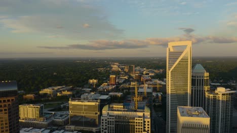 establishing shot of charlotte, north carolina at sunrise