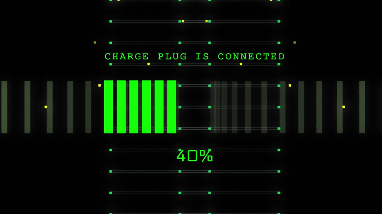 4k electronic digital battery charge animation future hybrid cars artificial intelligence checking