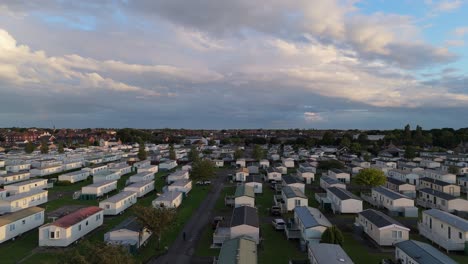 aerial view of a large caravan park