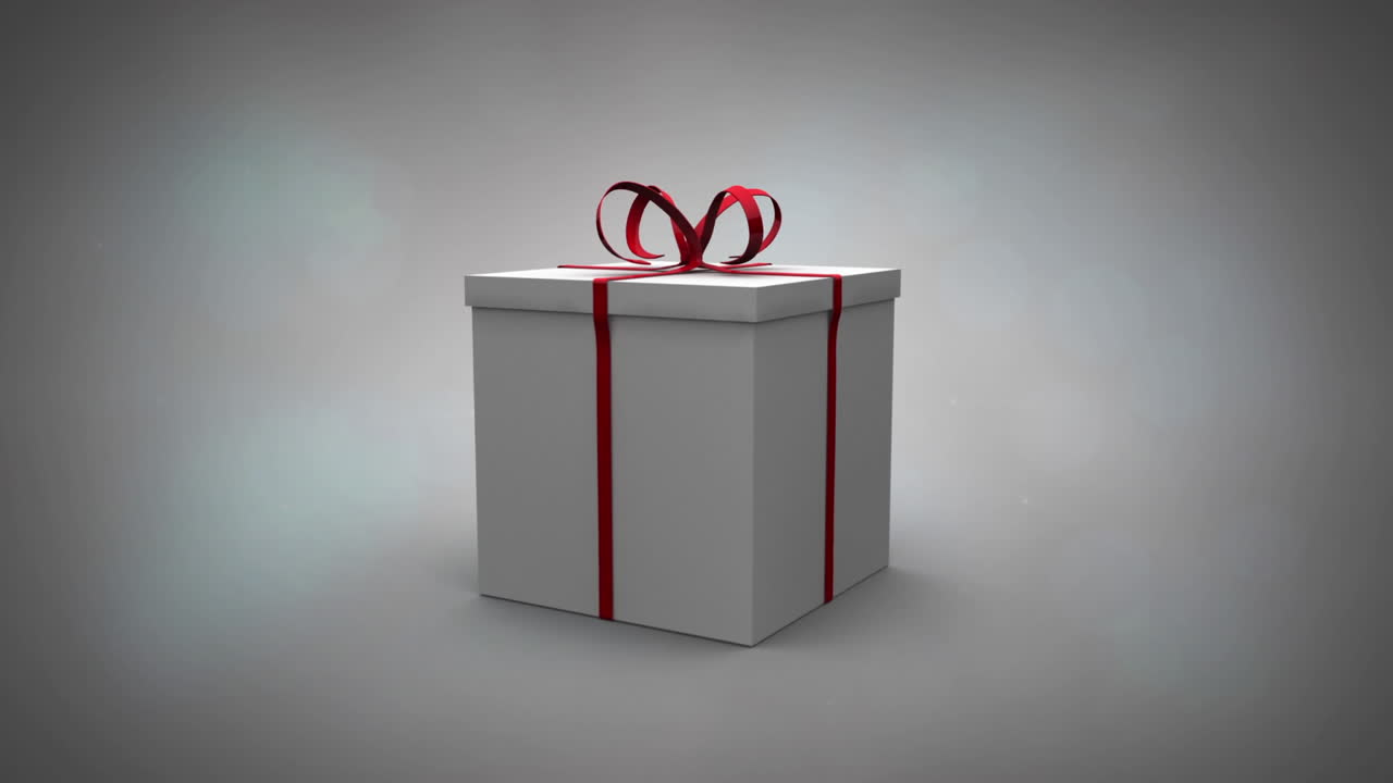 ilustración de regalo que revela el video de una mujer recibiendo un regalo de su pareja