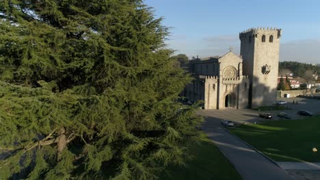 Aerial-Drone-Over-a-Ancient-church