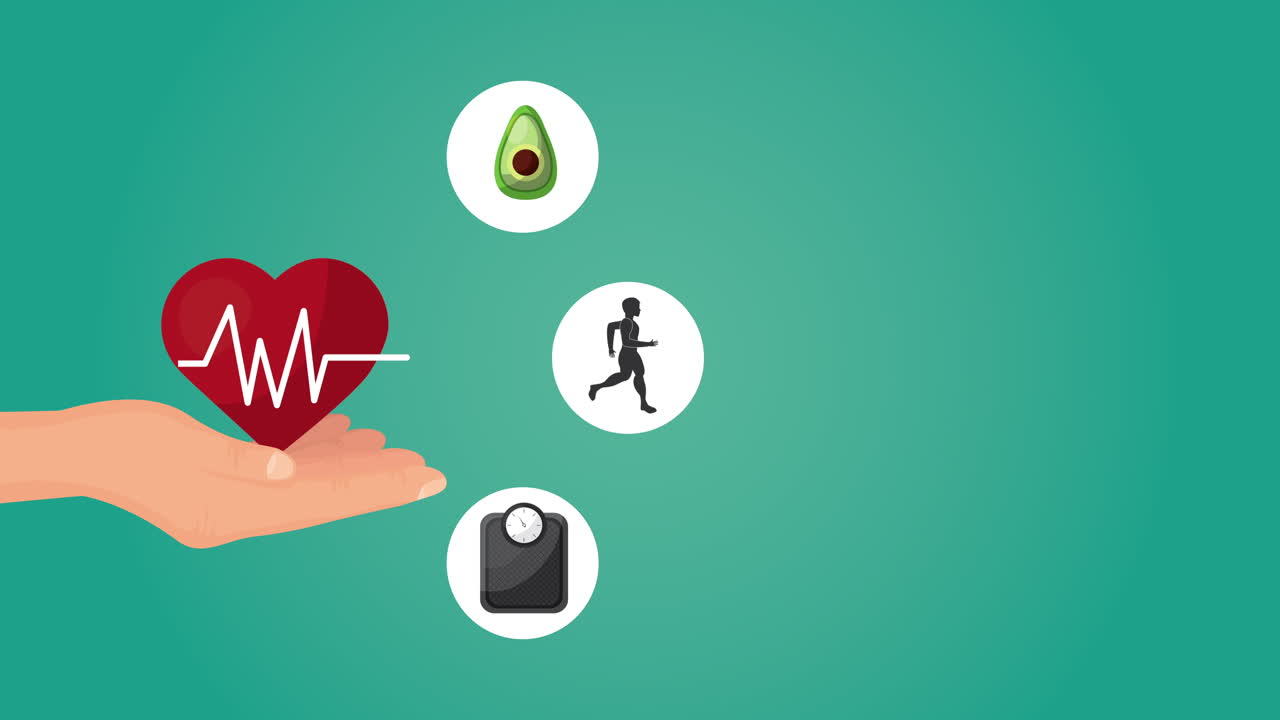 심장 카디오 라이프 스타일 및 세트 아이콘