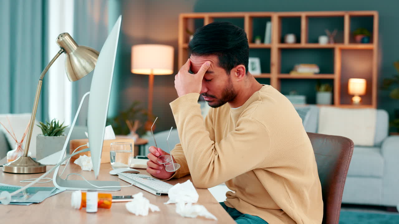 Sick businessman suffering from depression