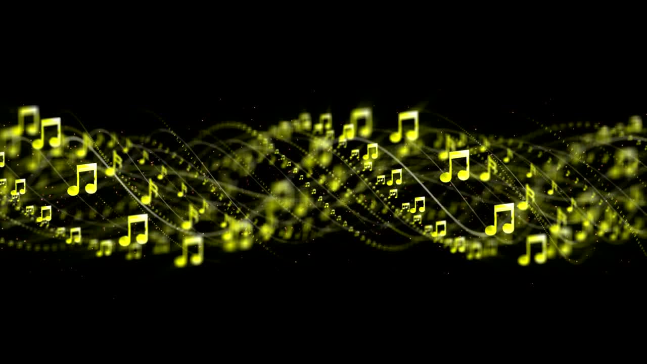 음악 노트 애니메이션, 렌더링, 배경, 루프