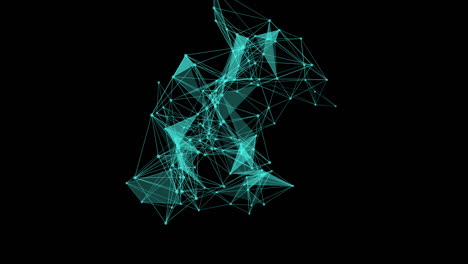plexus, abstract 3d technology, moving dots and lines with alpha channel, transparent