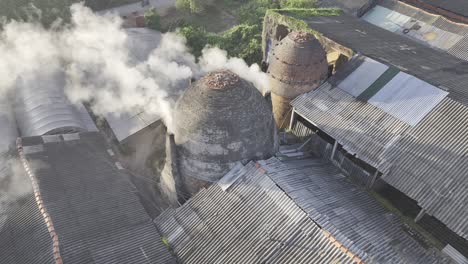 aerial view of ancient mang thit brick village, mekong delta, vietnam