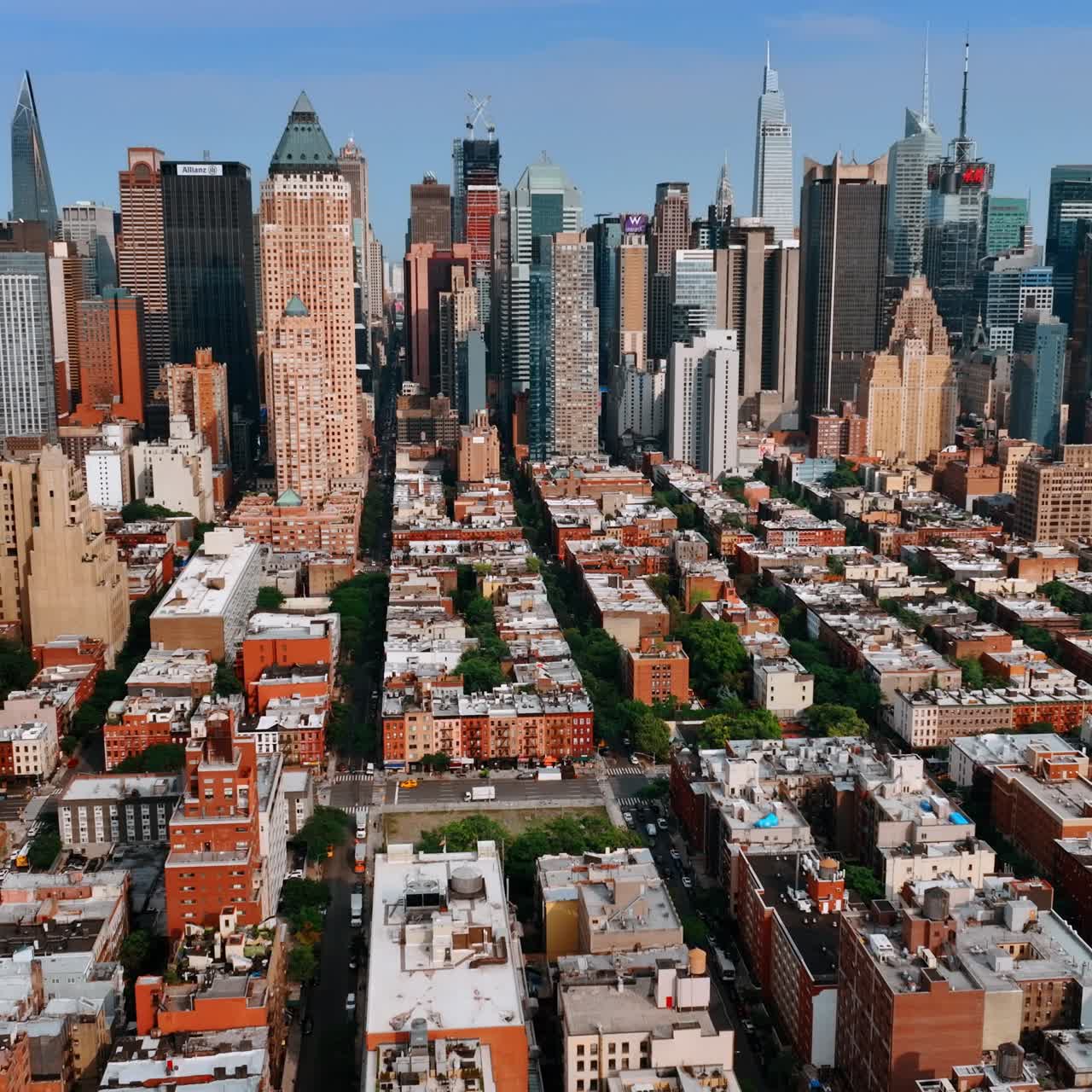 Manhattan buildings cityscapes. New York city aerial view landscapes
