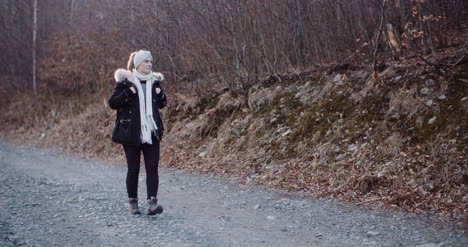 leisure activities sport tourist walking along mountain trail in mountains 16