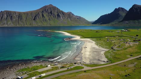 beach lofoten islands is an archipelago in the county of nordland, norway.