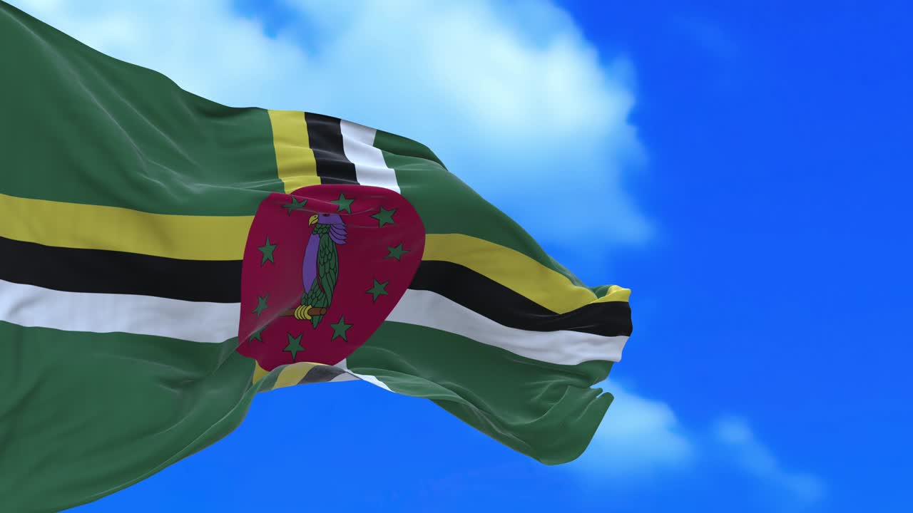 un bucle sin costuras de la bandera de dominica.