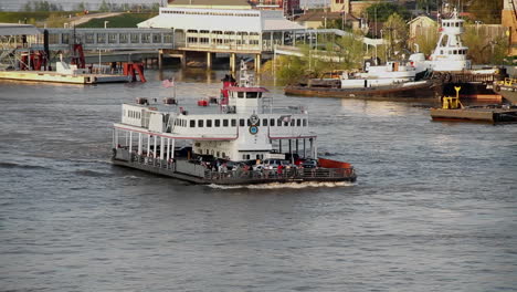 Wide-shot-Miami-Florida-ferry-boats-from-the-POV-from-a-cruise-ship