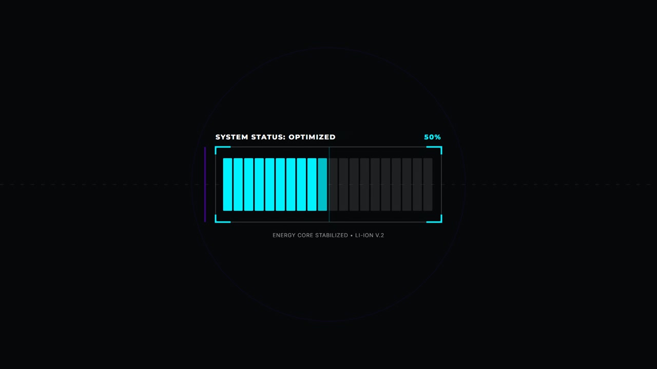 Digital Progress Bar Loading Animation on Dark Background