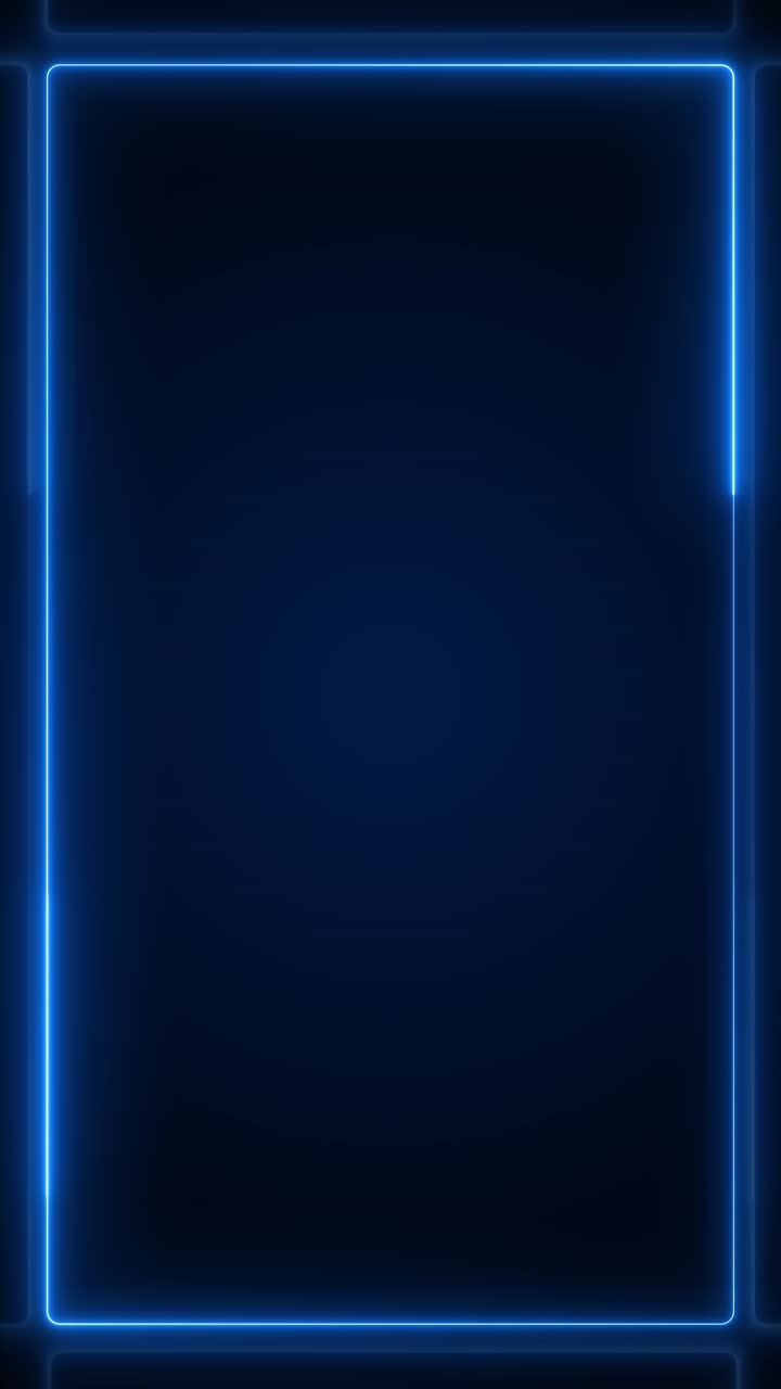 Blue neon glow color moving art background abstract motion screen rhythm box shapes 4k lines design
