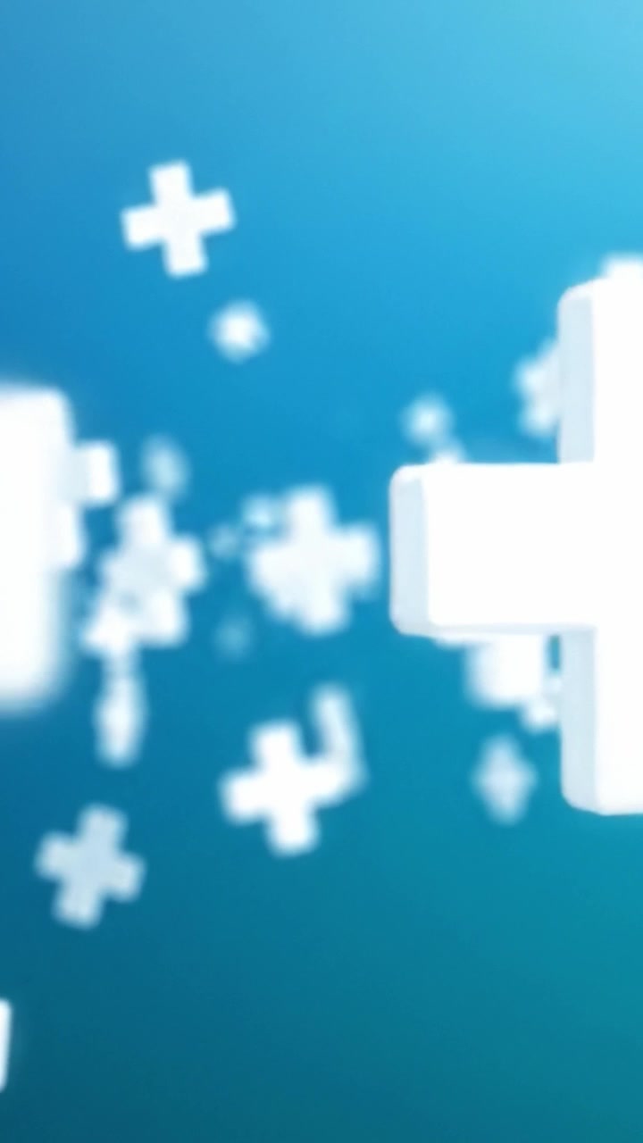 A Vibrant Display of Floating White Plus Signs Against a Blue Background, Capturing the Essence of Growth and Positivity in a Dynamic Visual Style