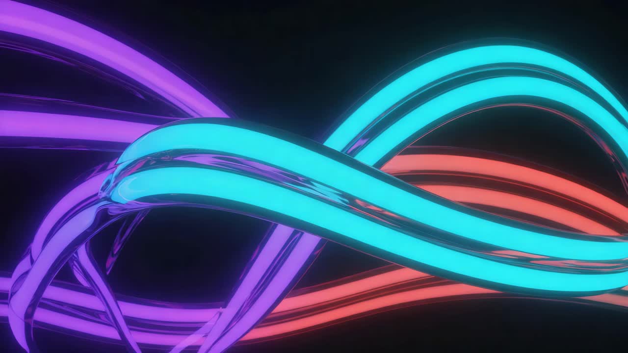Abstract Neon Glowing Curves