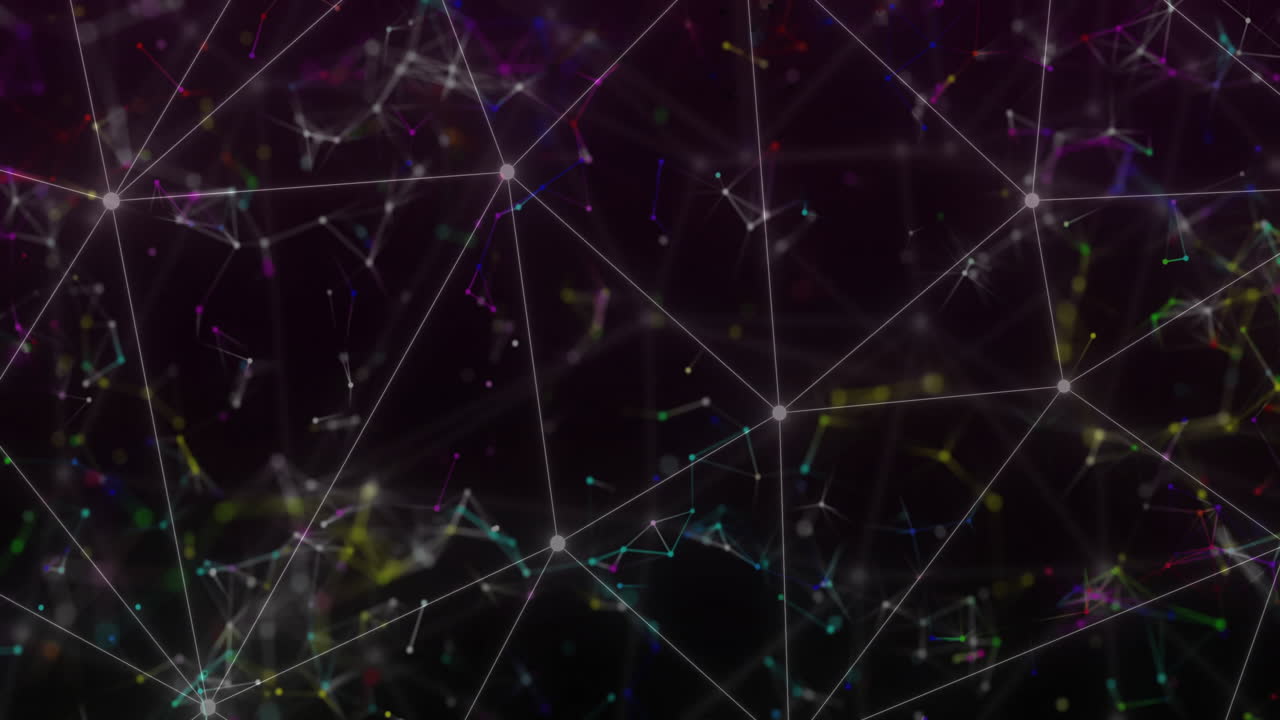 Animation of network of connections over black background
