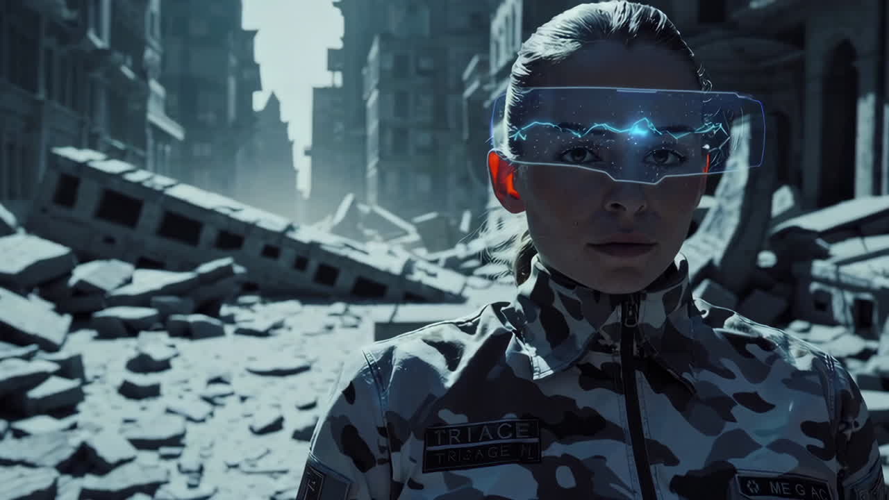 Future Soldier in Post-Apocalyptic City