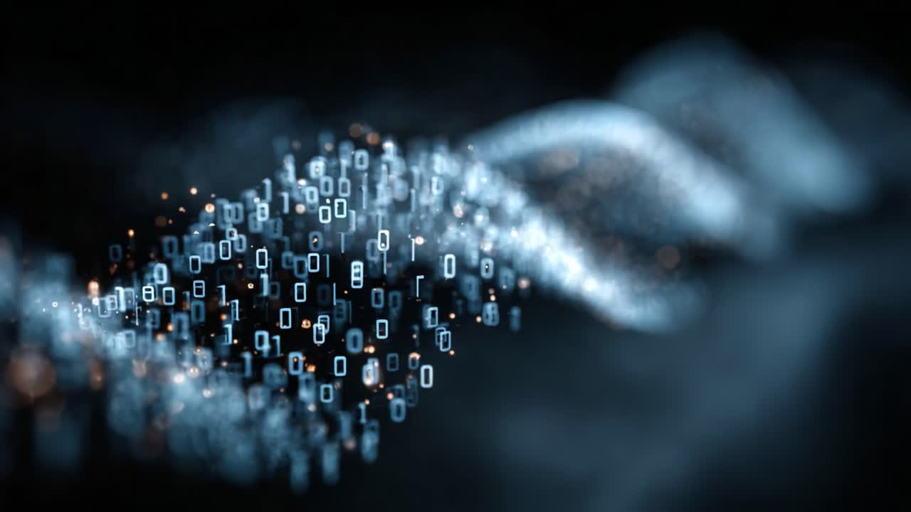 Exploring the Dynamic Flow of Binary Code: A Visual Representation of Data Waves in a Digital Universe