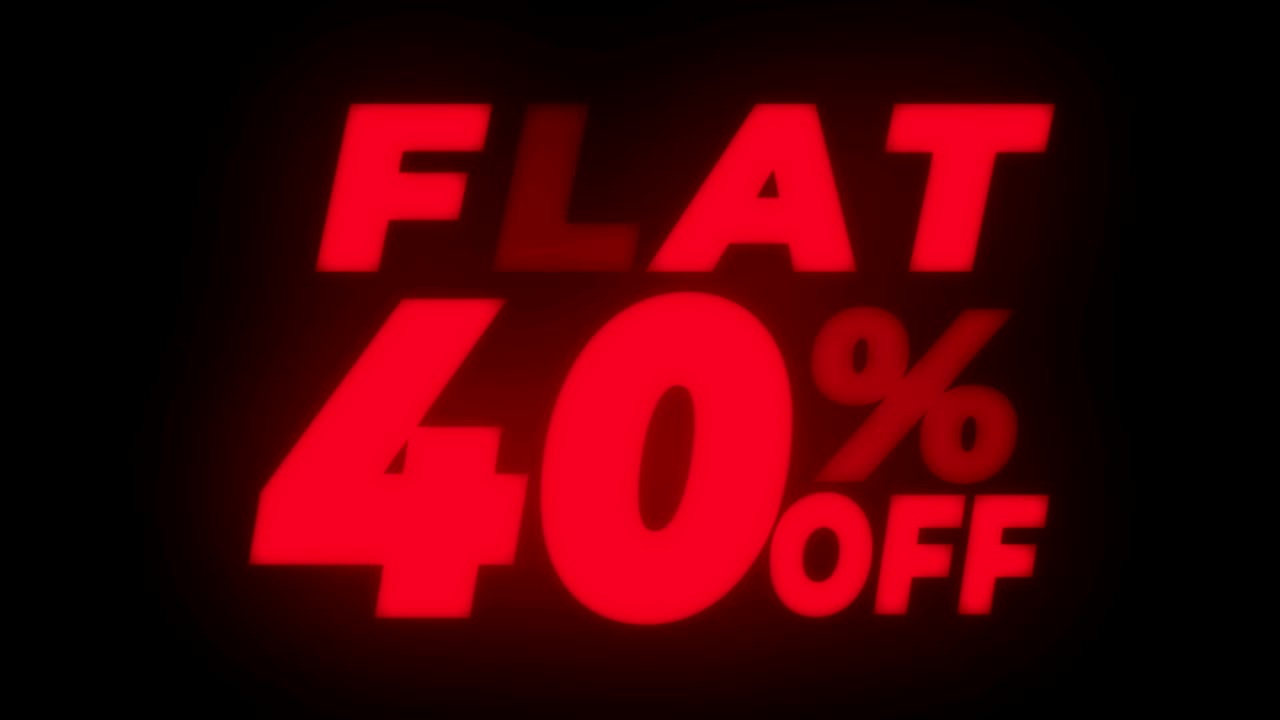 40% 할인 텍스트 박이는 디스플레이 프로모션 루프