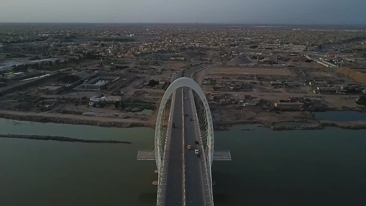 aerial footage of alammara city in baghdad , iraq