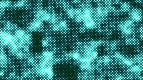 movimiento de textura de puntos de medio tono con ondas de partículas desfocalizadas brillantes en el fondo. bucle sin costuras animación 4k