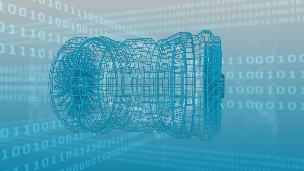 Animation of data processing over engine