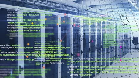 Animation-of-data-processing-and-mathematical-equations-against-computer-server-room