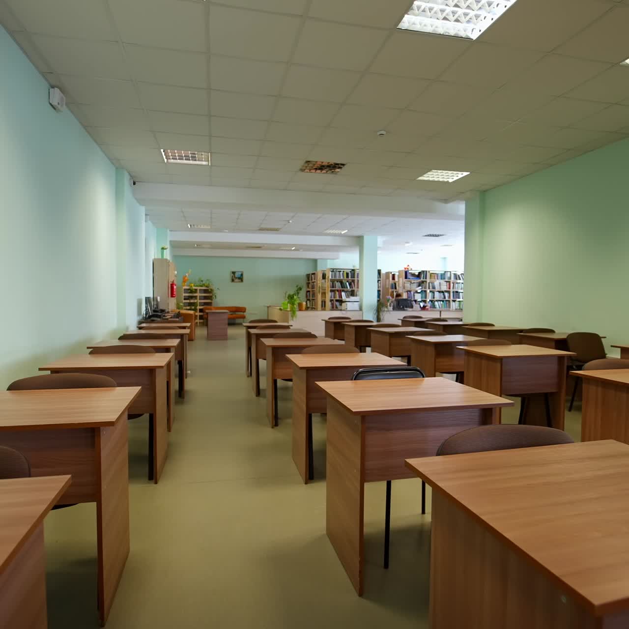 Modern classroom without students