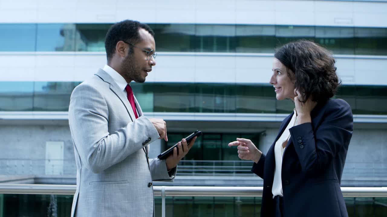 Content business people with digital devices