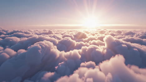 sunrise or sunset above a sea of clouds