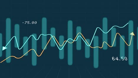 animación del procesamiento de datos sobre un fondo oscuro