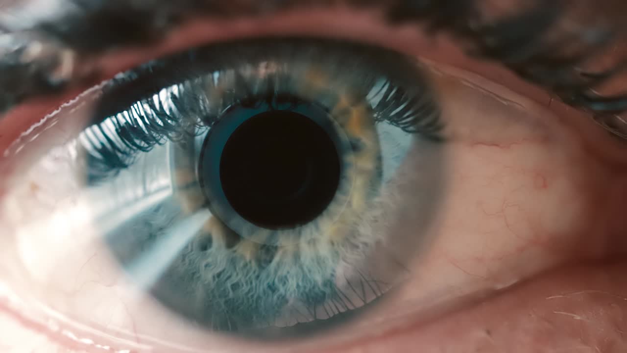 mujer con un solo ojo de cerca