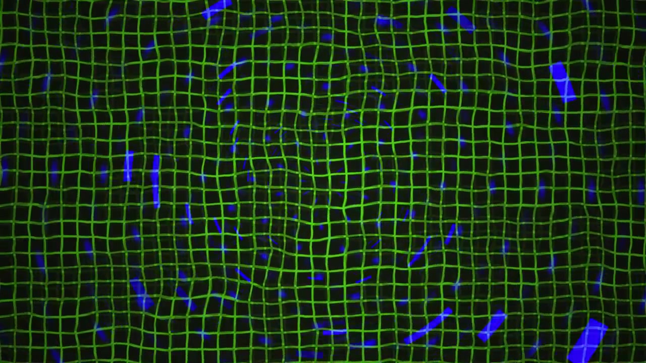 Abstract Digital Grid Animation with Pulsing Blue Light Effects