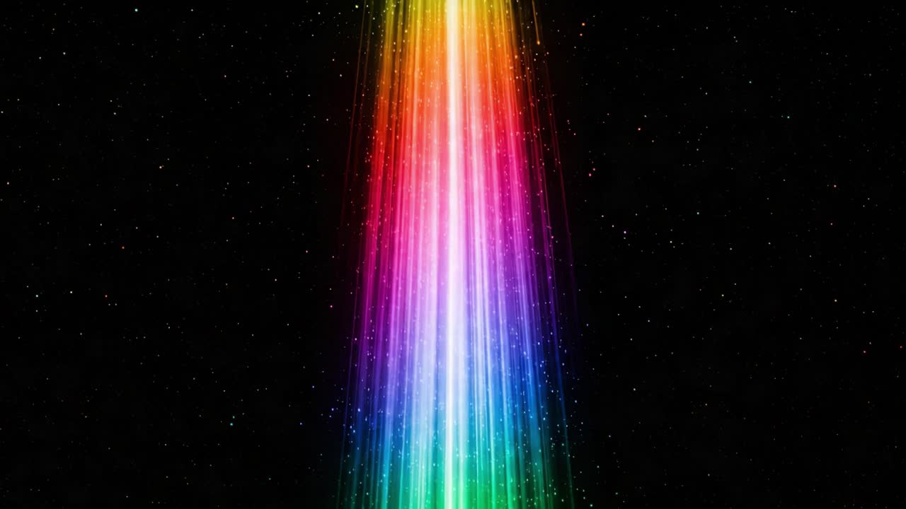 A Vibrant Display of Light: A Radiant Spectrum Emanating Through Darkness Creating a Stunning Visual Effect with Streaks of Color