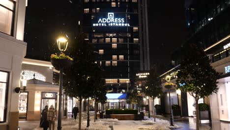 winter night at address hotel istanbul shopping mall