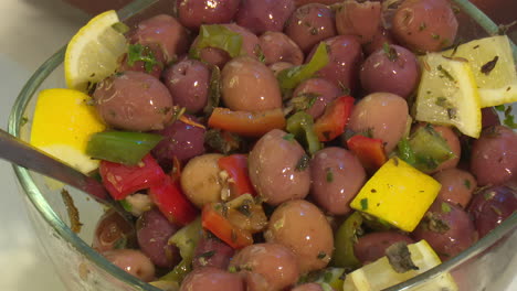 assorted olives and vegetables