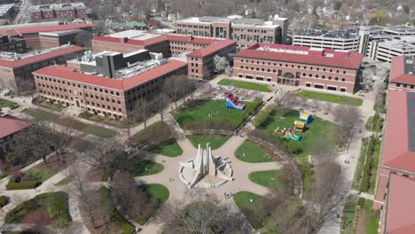 aerial view of college campus